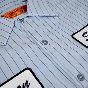 Camisa de trabajo personalizada para hombre, camisa de taller RedKap, camisa de mecánico retro, parche de nombre bordado, camisa de gasolinera, camisa de equipo de carreras, camisas de club imagen 5