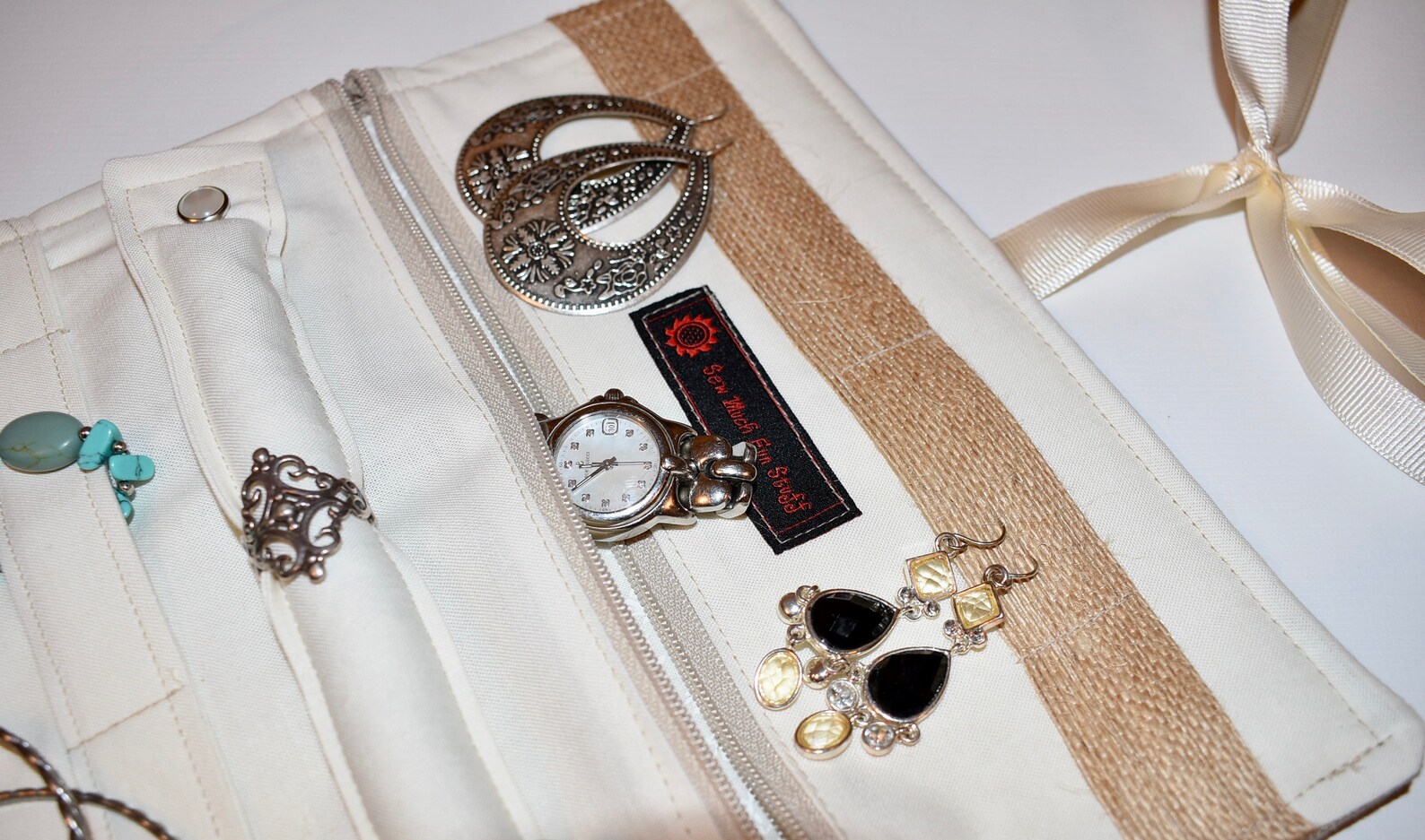 Travel Jewelry Roll Bag Personalized Bridesmaid Gift Jewelry Etsy