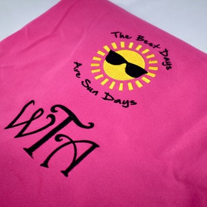 Personalized Pool Chair Cover: Embroidered Microfiber Beach Towel