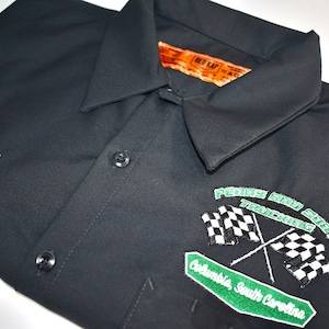Custom Embroidered Mechanic Shirt: Retro Racing Gas Station Apparel