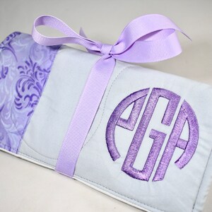 Sieradendoos met monogram, rol, tas, zakje, clutch, kettingopslag, horlogezakje, ringhouder, gepersonaliseerd cadeau, cadeau bruidsmeisje, bruiloft
