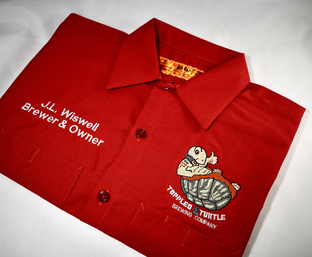 Custom Embroidered Shop Shirt, Red Kap Mechanics Shirt, Cotton Logo