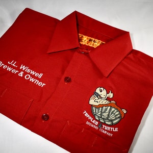 Custom Embroidered Red Kap Work Shirt: Personalized Cotton Shop Shirt