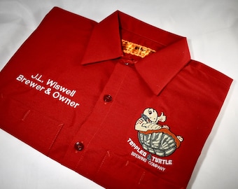 Custom Embroidered Red Kap Work Shirt: Personalized Cotton Shop Shirt
