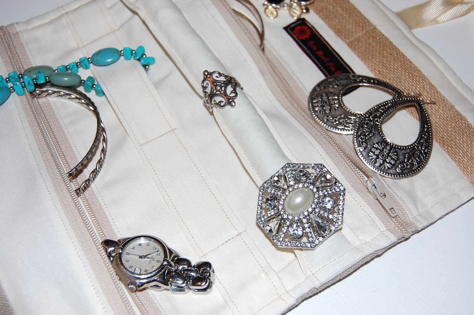 Jewelry Roll Lace Jewelry Roll Travel Jewelry Roll Necklace Etsy