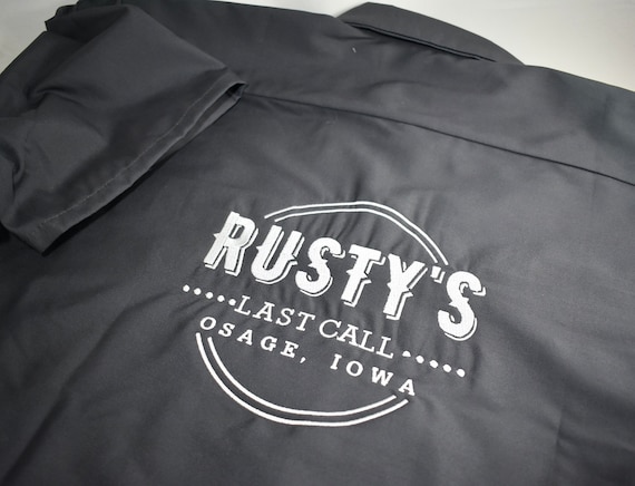 Patch Name Shirt Embroidered, Full Back Logo Embroidery, Red