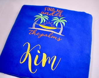 Embroidered Beach Chair Cover: Microfiber Pool Towel, Tote Bag