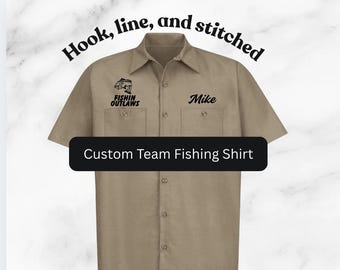 Camisa de pesca bordada con nombre: Camisa de trabajo de mezcla de algodón RedKap