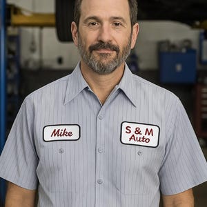 Camisa de trabajo personalizada para hombre, camisa de taller RedKap, camisa de mecánico retro, parche de nombre bordado, camisa de gasolinera, camisa de equipo de carreras, camisas de club imagen 9