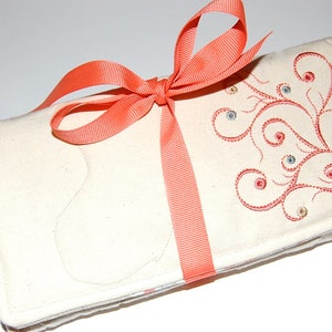 Travel Jewelry Case, Jewelry Organizer, Jewelry Roll, Bridesmaid Gift, Travel Jewelry Organizer, Travel Jewelry Roll, Coral Jewelry Bag
