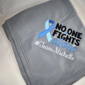 Embroidered Fleece Chemo Blanket: Cancer Patient Gift