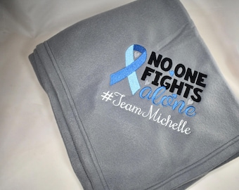Embroidered Fleece Chemo Blanket: Cancer Patient Gift