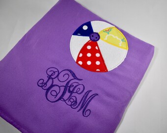 Personalized Microfiber Pool Chair Cover, Embroidered Monogram