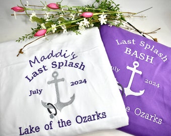 Bachelorette Party Beach Towel favors, Last Splash Theme, Pool Chair covers, fully Customizable embroidered design, Bridal Party gifts