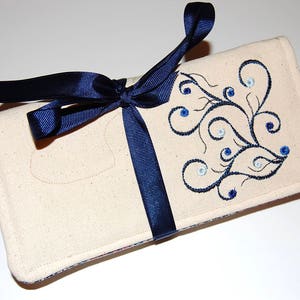 Jewelry Organizer, Travel Jewelry Roll, Travel Jewelry Case, Jewelry Roll Bag, Bridesmaids&#39; Gift, Personalized Gift, Gift for Her, Navy Blue