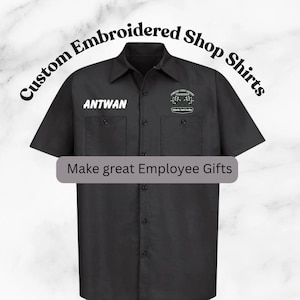 Camisa de mecánico Kap roja bordada personalizada: Camisa de trabajo personalizada