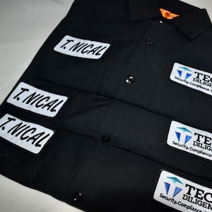 Embroidered Work Shirt: Custom Name Patch, Red Kap Uniform