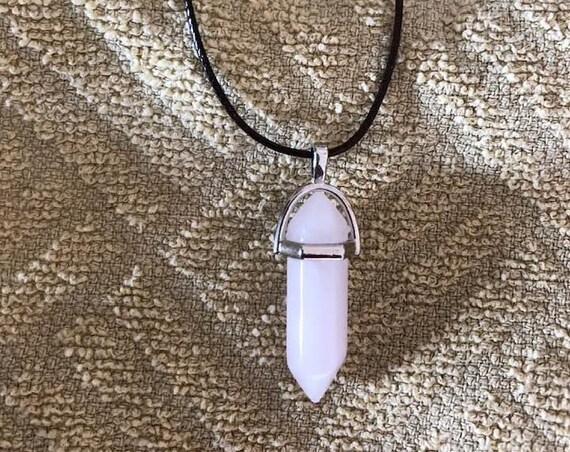 Pink Crystal Pendant Necklace for Anxiety and Depression