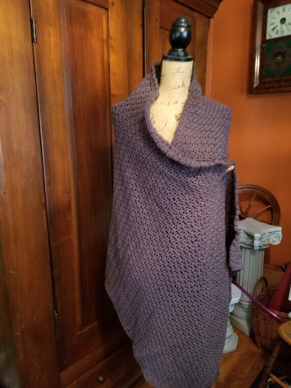 Crocheted Brown Cozy Shawl