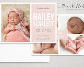 DIY - Birth Announcement | Photo Templates | Design 001