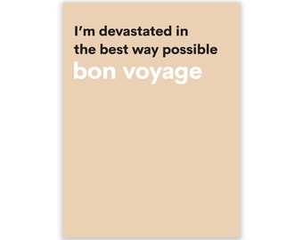 Funny Leaving Card, Farewell Card, Retirement Card, Moving Card, New Job Card, Moving Away Card, Bon Voyage Card, Funny Coworker Goodbye