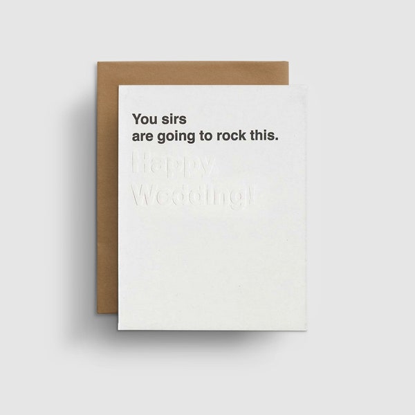 Fun Gay Wedding Card, LGBTQ Card, Same Sex Wedding, Mr and Mr Wedding, LGBT Card, Love Wins, Two Grooms, Gay Card, You Sirs Are Going To...