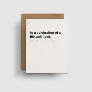 Carte de sympathie pour la perte du fils, perte de la carte de père, carte de condoléances, perte de mari, célébration de la vie, perte de grand-père, deuil