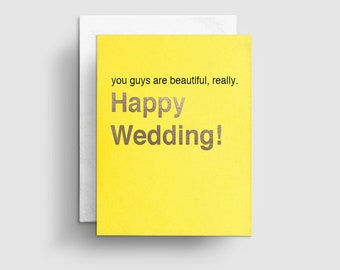 Wedding Card for Mr and Mrs, Greeting Card, Congratulations Wedding Card, Masculine Cards, Unique Card, Bridal Shower Card, You Guys Are