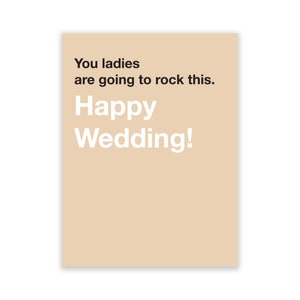Jullie dames gaan rocken... LGBT bruiloft, trouwkaart van hetzelfde geslacht, liefde wint bruiloft twee bruiden, bruid en bruid kaart
