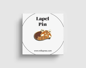 Cute Red Panda Sleeping Hard Enamel Pin, Animal Brooch, Kawaii Pin Badge, Red Panda Badge Lapel Pin, Cute Enamel Pin, Red Panda Gifts