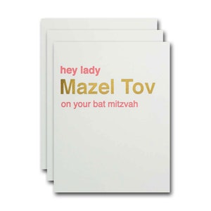 Mazel Tov on Your Bat Mitzvah Cards, Funny Jewish Birthday Celebration Card For Girl, 13th Birthday Card for Daughter or Granddaughter image 1