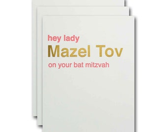 Mazel Tov on Your Bat Mitzvah Cards, Funny Jewish Birthday Celebration Card For Girl, 13th Birthday Card for Daughter or Granddaughter