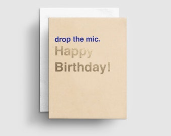 Drop The Mic Funny Birthday Cards For Husband, 18th Birthday Card Boyfriend, 21st Birthday Card For Him, Happy Birthday Card For Dad
