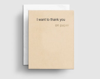 Thank You Cards Wedding, Gold Foil and Letterpress Greeting Card