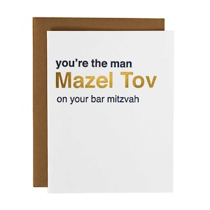 Mazel Tov Auf Ihrer Bar Mitzwa Karte, Lustige Jüdische Geburtstagsfeier Karte für Jungen, Sohn oder Enkel, Du bist Der Mann, 13 Jahre alter Geburtstag