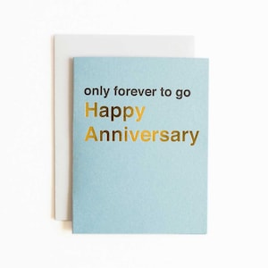 Tarjeta de Amor de Aniversario. sólo para siempre para ir con papel de oro y letterpress