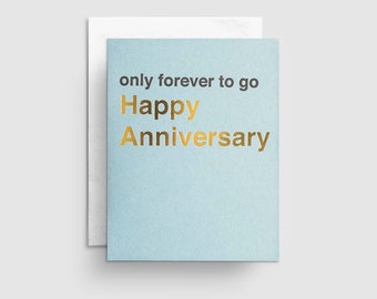 Funny Anniversary Card For Husband, 6th Anniversary Card, 1st Anniversary Card, 10 Year Anniversary Card, Card For Couple Only Forever To Go