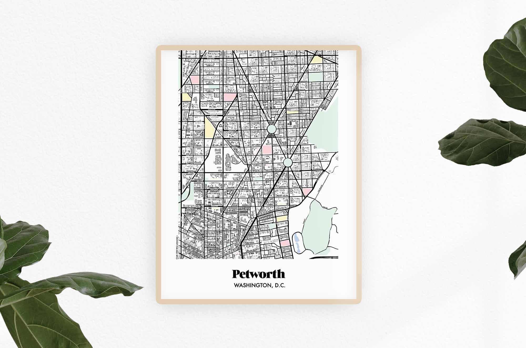 Petworth Washington DC Neighborhood Map Washington DC Poster Etsy