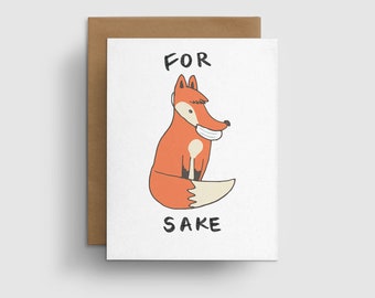 Funny Cards, Social Distancing Funny Quarantine Card, Pandemic Greetings, For Fox Sake Card, Covid Card, Friendship Card, Just Because Card