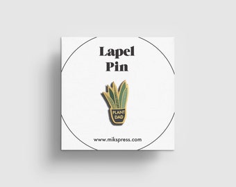 Plant Dad Enamel Pin for Men, Plant Pin Badge, Plant Lover Gift, Christmas Gifts For Him, Birthday Gifts for Boyfriend, Gift for Husband