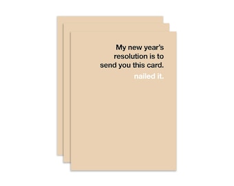 Set of 3 Funny New Years Card 2021, Funny Holiday Cards Set, Funny Happy New Year Card Set, My New Year's Resolution Is To Send You This