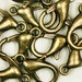 DIY jewelry 120 pcs of Solid Brass lobster claw clasp 10mm - Antiqued brass color