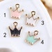 20 pcs of antique gold colorful crown charm pendants12x12mm