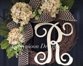 All Year Long Wreath - Gift Ideas - Monogram Wreath - Wreath - Spring Wreath - Summer Wreath - Fall Wreath - Housewarming Gift - Wreaths