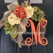 BEST SELLER -Wreaths -Fall Wreath -Seasonal Wreath -Wreath -Hydrangea Chevron Monogrammed Wreath -Fall Decor -Housewarming Gift -Gifts 