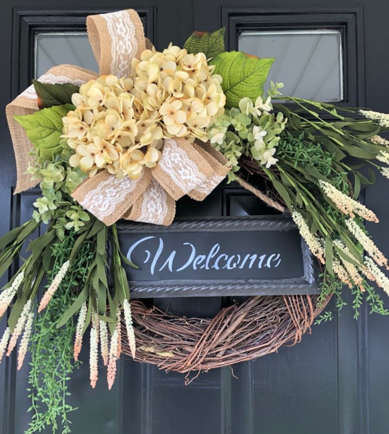 Burlap Wreath Gift for Her Wreaths for Front Door Shabby Chic Wreath Farmhouse Wreath Burlap Wreath for Front Door Mother/'s Day Gifts
