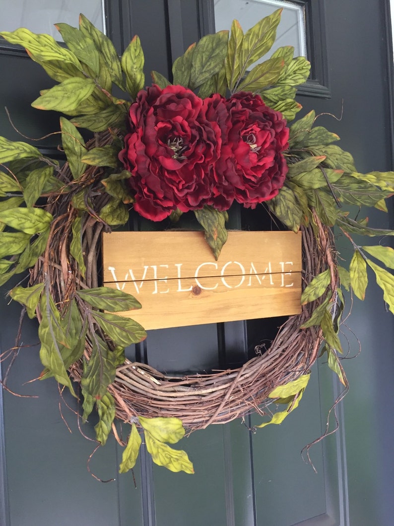 All Year Long Wreath Wreath Wreath Red Peony Etsy