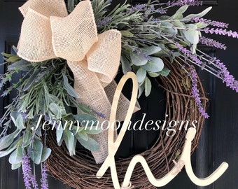 Wreaths - Spring Wreath -Lavender Wreath- Summer Wreath - Wreath-Mother's Day Wreath -Gift- Lavender - Decor