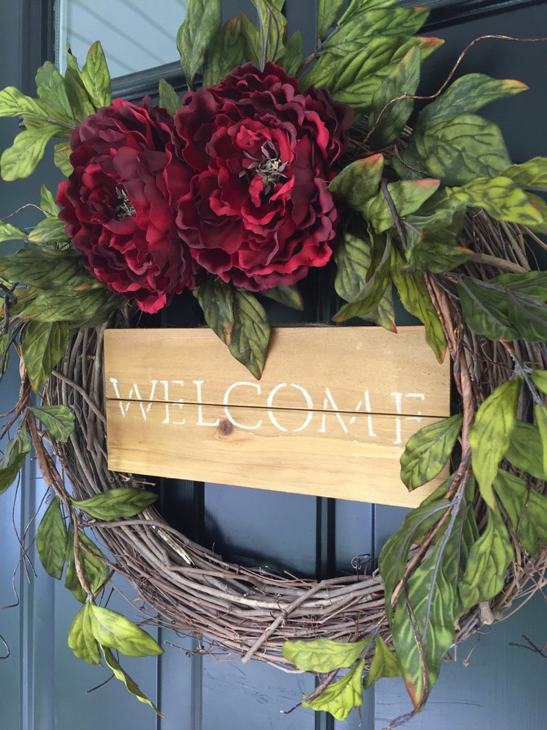 All Year Long Wreath Wreath Wreath Red Peony Etsy