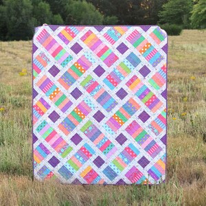 Iris Quilt Kit using True Colors Fat Quarters by Tula Pink for FreeSpirit Fabrics - Pattern by Kitchen Table Quilting